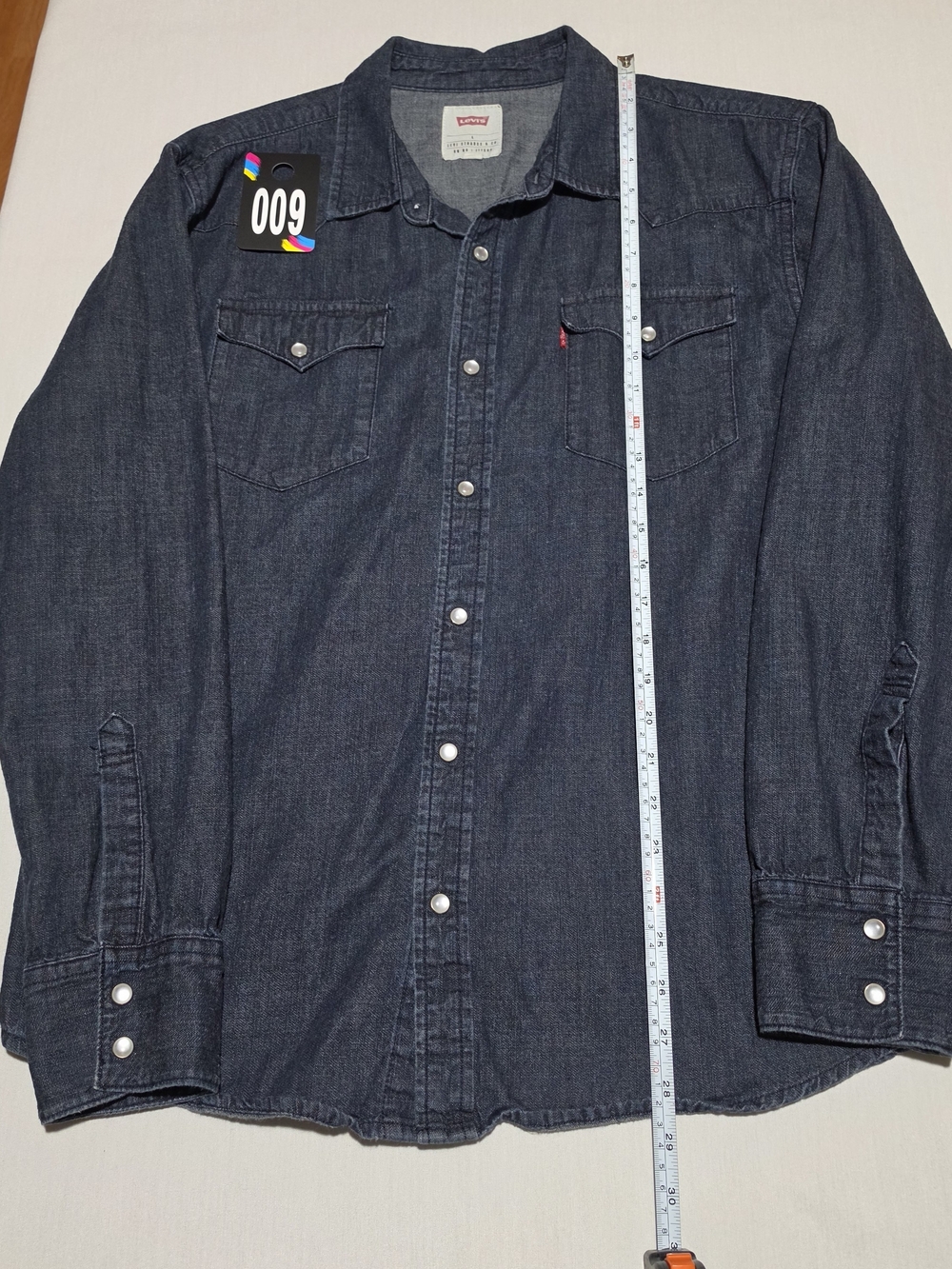 Levi's Men's Dark Indigo Denim Snap-Front Western Shirt